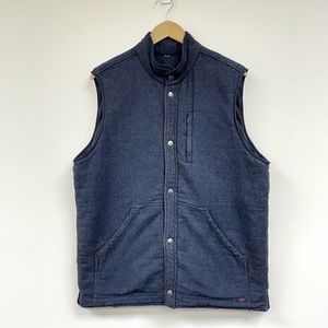 Faherty Vest Mens Extra Large Blue Reversible Quilted Snap Button Diamond Quilt